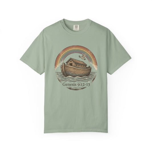 Noah's Ark Rainbow T-Shirt — Genesis 9:12-13 Faith Tee