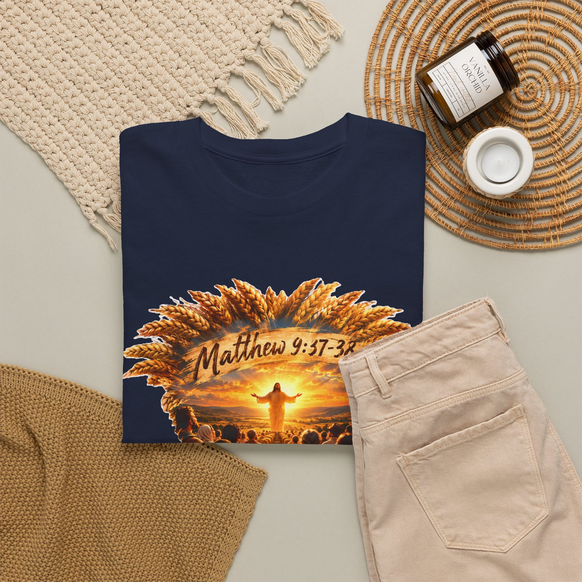 Harvest Fall Christian Faith Wheat Design