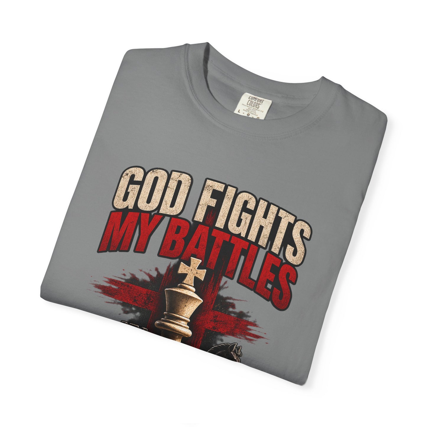 Christian Chess T-Shirt — "God Fights My Battles" Inspirational Faith Graphic Tee