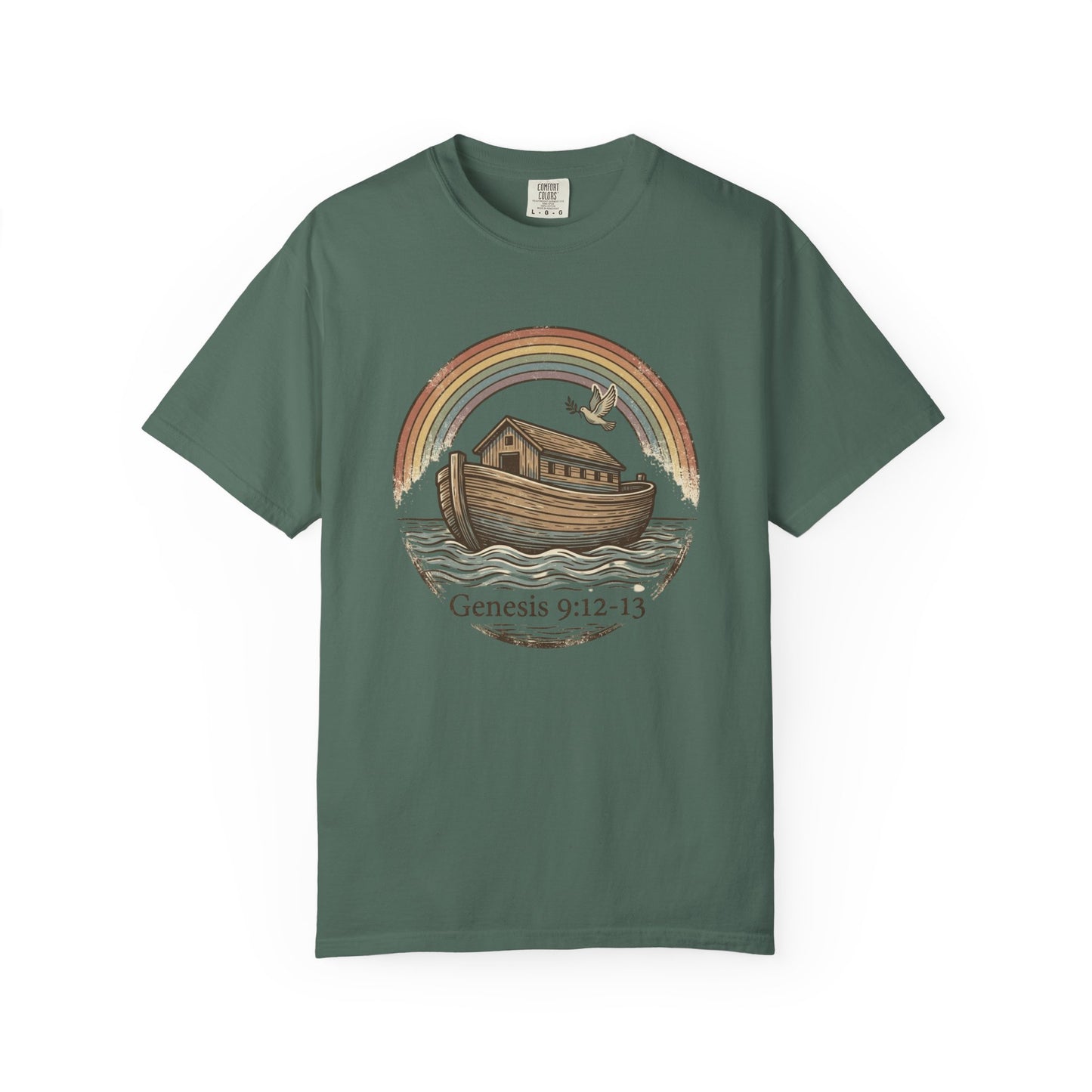 Noah's Ark Rainbow T-Shirt — Genesis 9:12-13 Faith Tee
